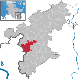 Map of Ahrensburg in Stormarn District